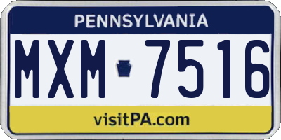PA license plate MXM7516