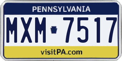 PA license plate MXM7517