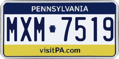 PA license plate MXM7519