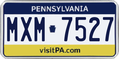 PA license plate MXM7527