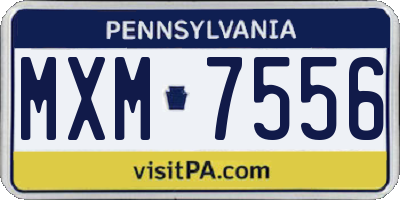 PA license plate MXM7556