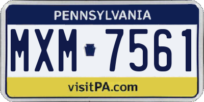 PA license plate MXM7561