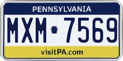 PA license plate MXM7569