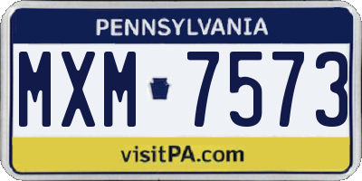 PA license plate MXM7573