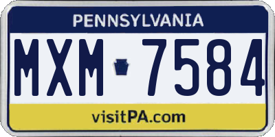 PA license plate MXM7584