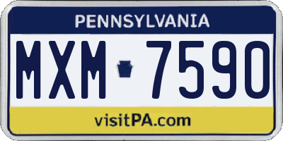 PA license plate MXM7590