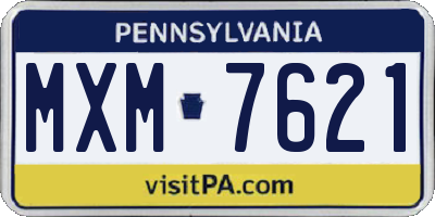PA license plate MXM7621