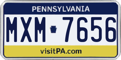 PA license plate MXM7656