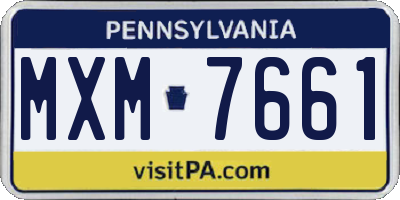 PA license plate MXM7661