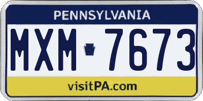 PA license plate MXM7673