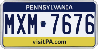 PA license plate MXM7676