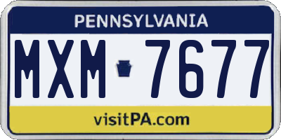 PA license plate MXM7677