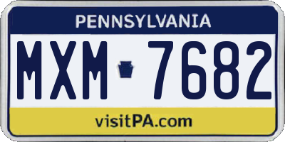 PA license plate MXM7682