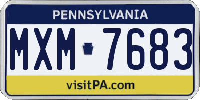 PA license plate MXM7683