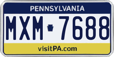 PA license plate MXM7688