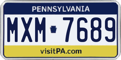 PA license plate MXM7689