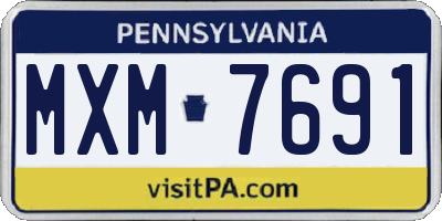 PA license plate MXM7691