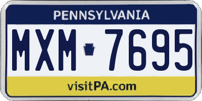 PA license plate MXM7695