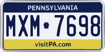 PA license plate MXM7698