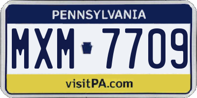 PA license plate MXM7709
