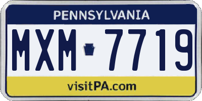 PA license plate MXM7719