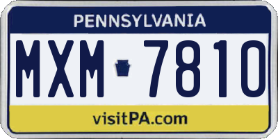 PA license plate MXM7810