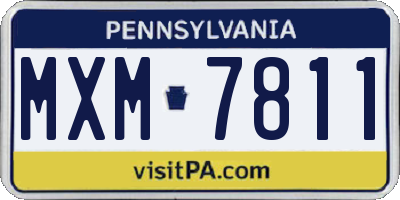 PA license plate MXM7811