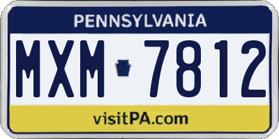 PA license plate MXM7812