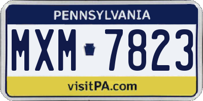 PA license plate MXM7823