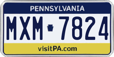 PA license plate MXM7824