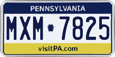 PA license plate MXM7825