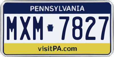 PA license plate MXM7827