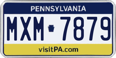 PA license plate MXM7879