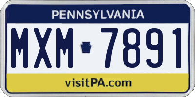 PA license plate MXM7891