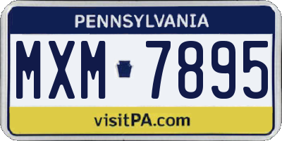 PA license plate MXM7895