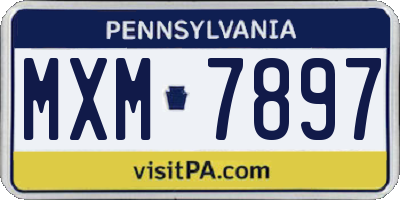 PA license plate MXM7897