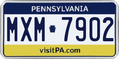 PA license plate MXM7902