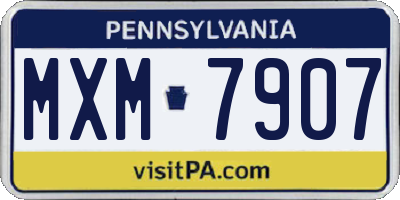PA license plate MXM7907