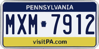 PA license plate MXM7912
