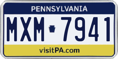 PA license plate MXM7941