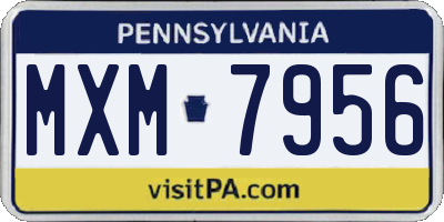 PA license plate MXM7956