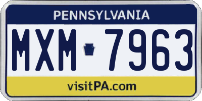 PA license plate MXM7963