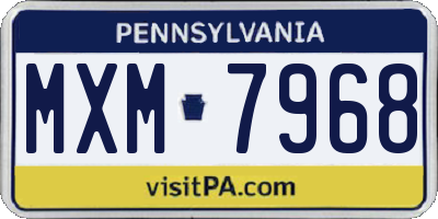PA license plate MXM7968