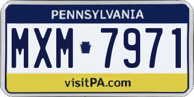 PA license plate MXM7971