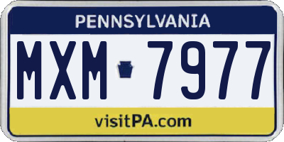 PA license plate MXM7977