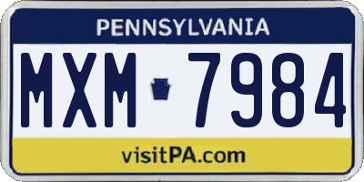 PA license plate MXM7984