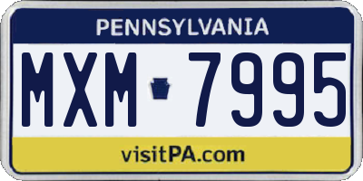 PA license plate MXM7995
