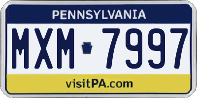 PA license plate MXM7997
