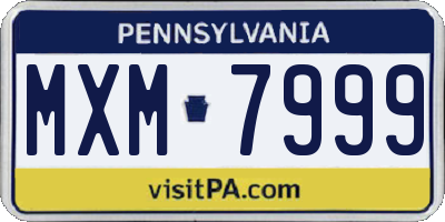PA license plate MXM7999