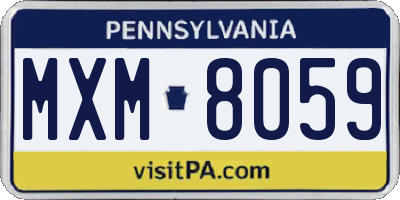 PA license plate MXM8059
